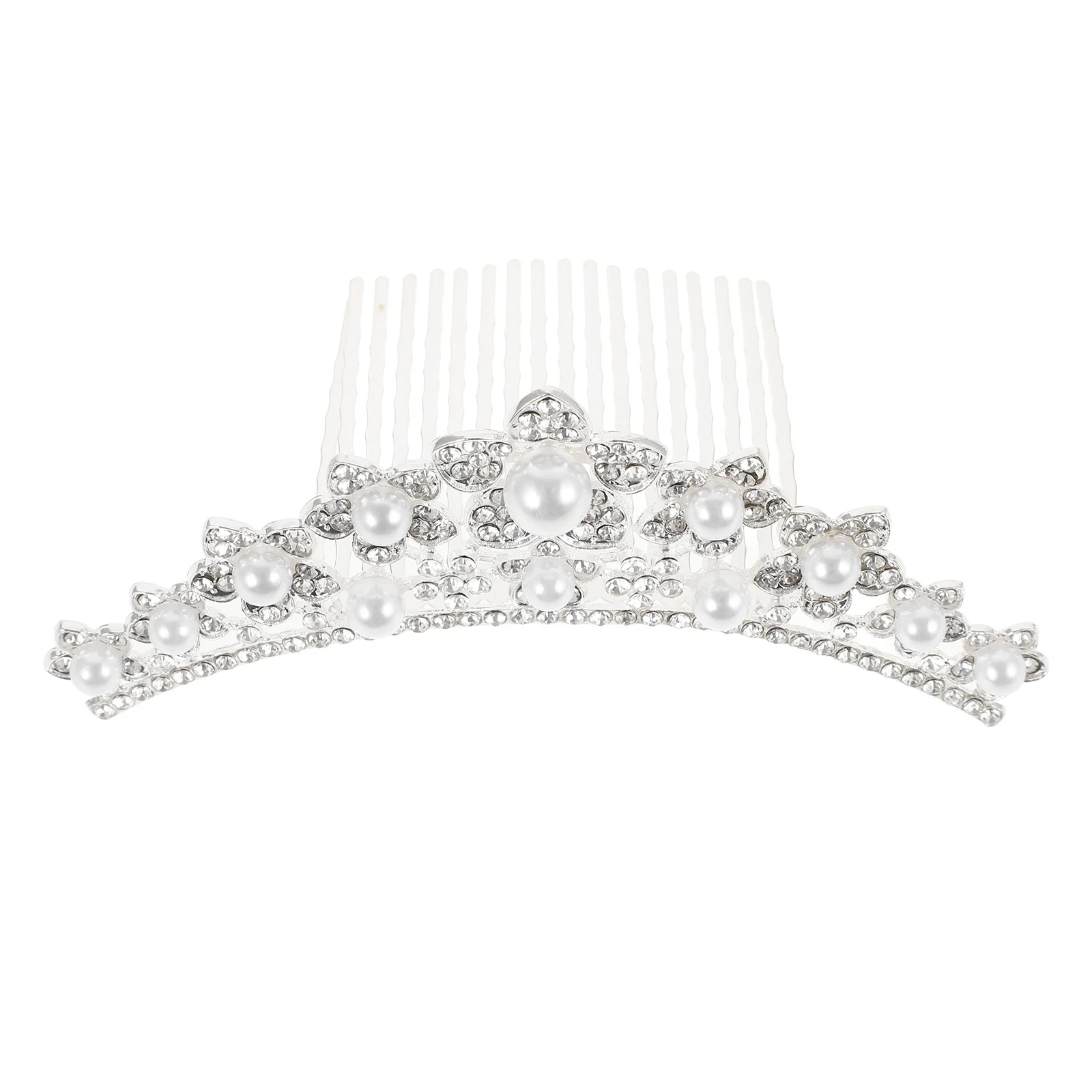 

Pearl Crown Hair Comb Exquisite Elegant Bridal Wedding Tiara Pageant Hair Accessories Lightweight Chic Women Tiara