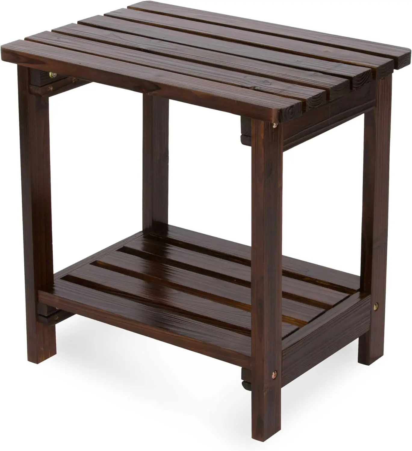 

Rectangular Solid Wood Patio Table, Outdoor Adirondack Small Table in Burnt Brown – Durable and Stylish for Your Garden