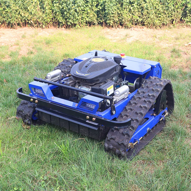 All Terrain Grass Cutting Machine Agriculture Rubber Tracks Remote Control Robot Lawn Mower