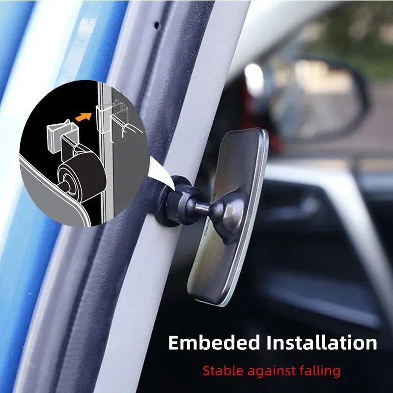 Adjustable Car Auxiliary Blind Spot Mirror 360 Degree Rotation  HD Convex Mirrors Car Parking Reversing Rearview Mirror