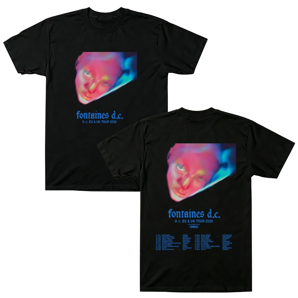 Fontaines D.C. Tour 2026  Merch T‑Shirt Cotton Unisex O‑Neck Short Sleeve Tee Post Punk Indie Rock Oversized Fan Streetwear Tops