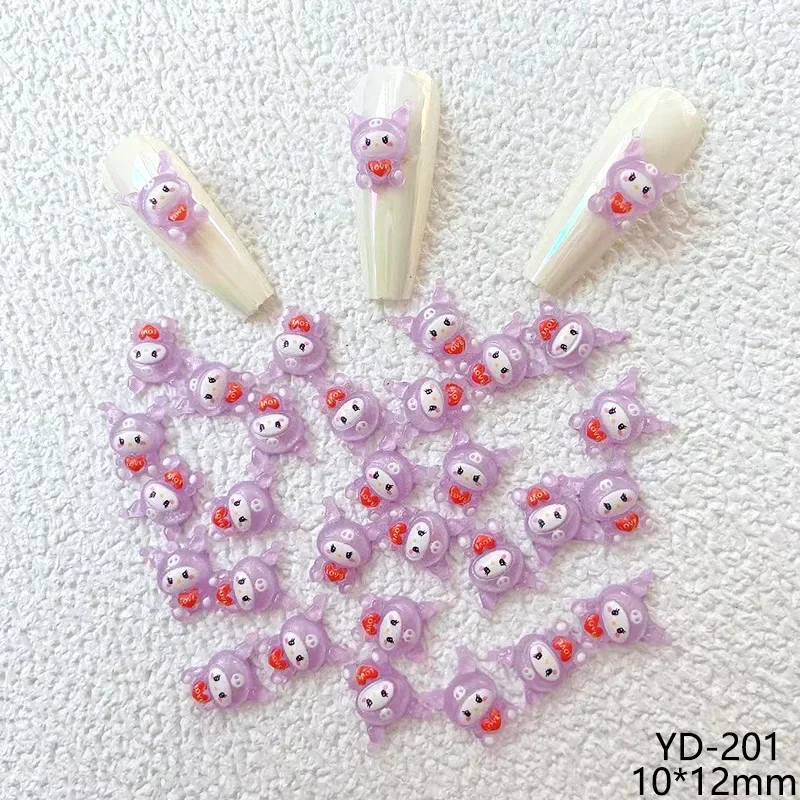 Parches de uñas postizas de HelloKittys para 20 piezas, adorno de joyería DIY, accesorios de manicura de Anime para niñas, pegatinas de juguetes