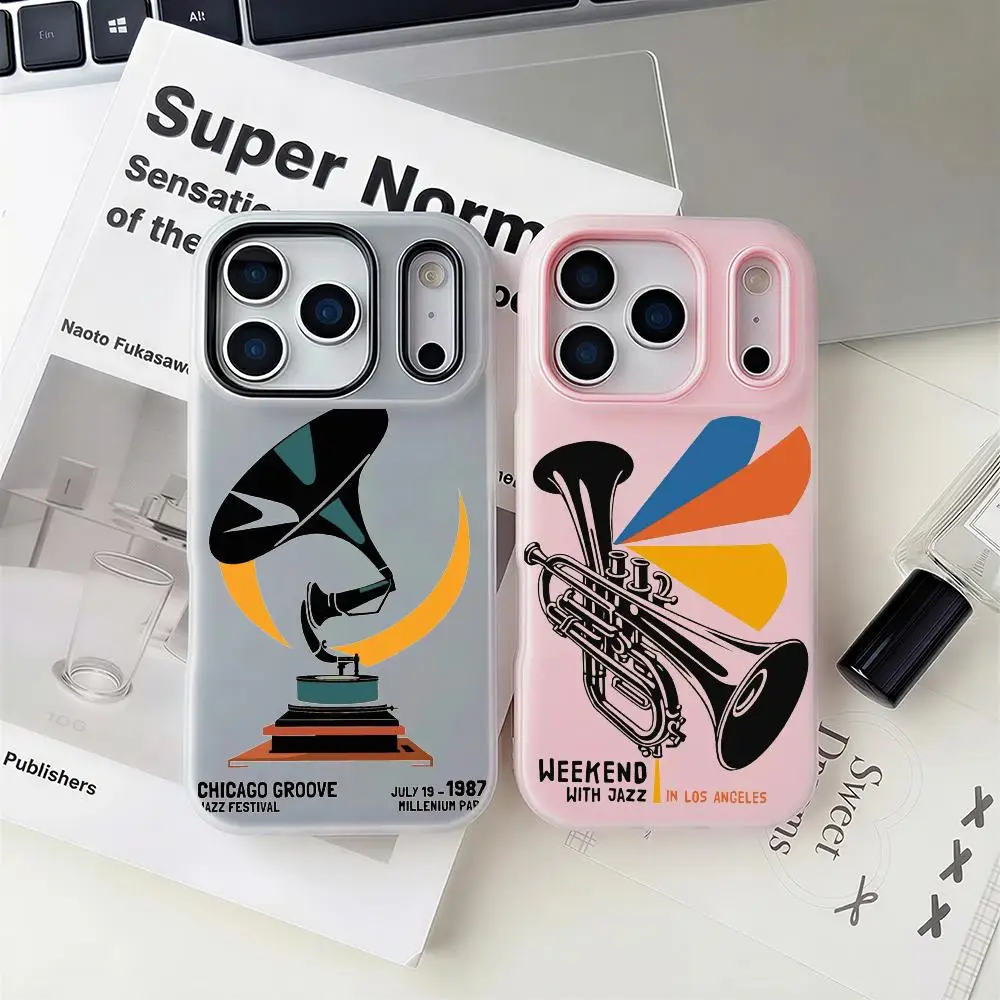 

Jazz Music Festival Phone Case 2-in-1 Detachable Clear Case with Slot for Cards & Photos iPhone 12-17