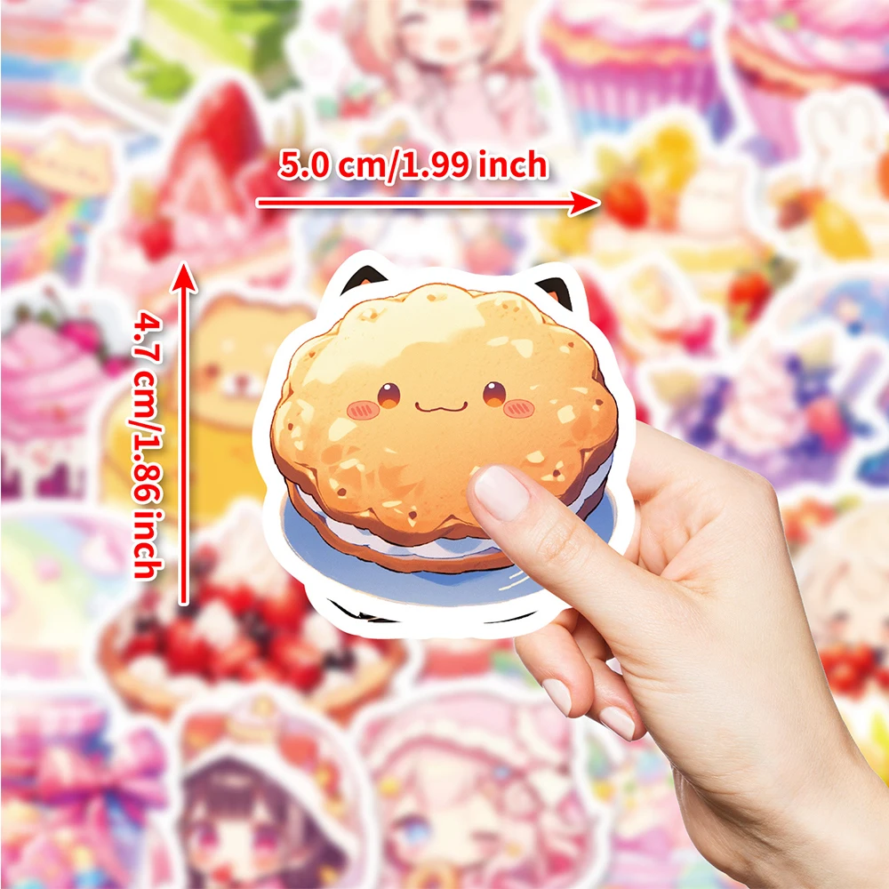 10/30/50pcs Cartoon Cute Dessert Cake Stickers Aesthetic Graffiti Stationery Laptop Notebook Phone Waterproof Kawaii Sticker Toy