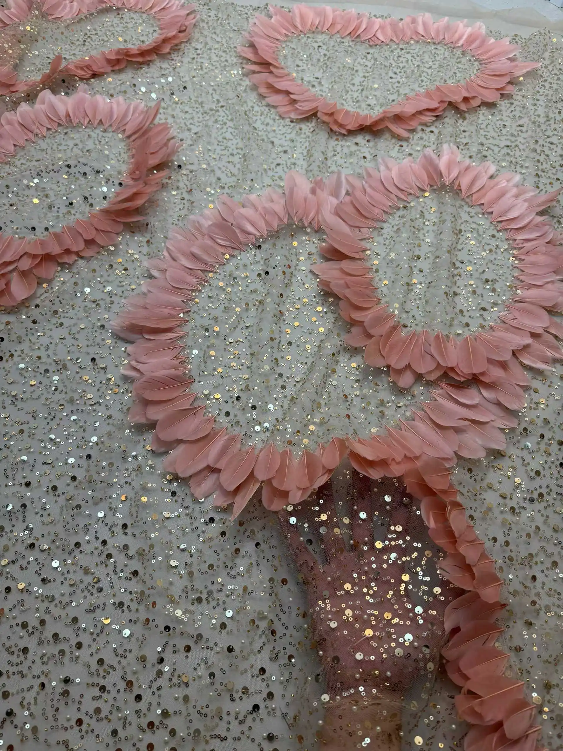 2025 г., Африканское Нигерийское высококачественное 3D кружево с бисером и блестками, французское тюлевое кружевное платье, нигерийское платье, 5 ярдов для свадебной вечеринки, женское