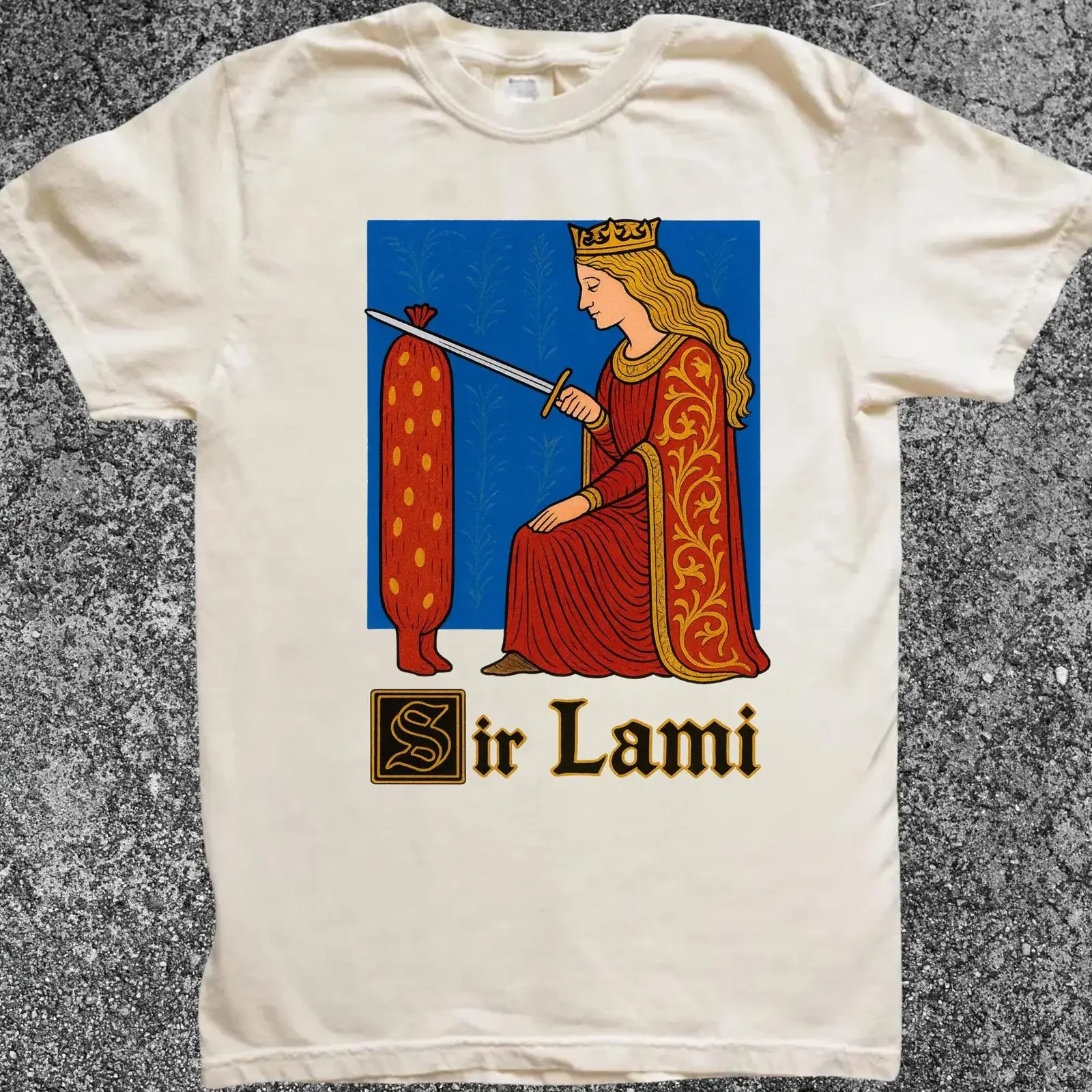 Sir Lami Funny Knight Meme T Shirt Absurd Sarcastic Humor Vintage Crusader Top Gag GifT for  vintage Washed Slightly Stylish