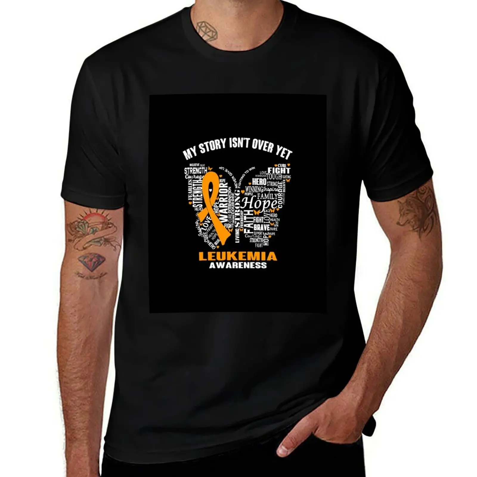

My Story Isn't Over Yet LEUKEMIA Awareness T-Shirt man t shirt heavy cotton t shirts for man cotton T-shirt