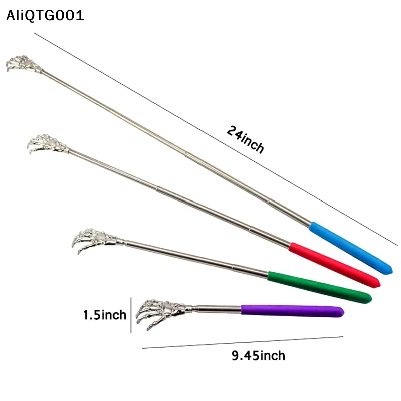Stainless Steel Extendable Hand Claw Back Scratcher Massager for Itching Relief Self-Finger Scrubbing Tool