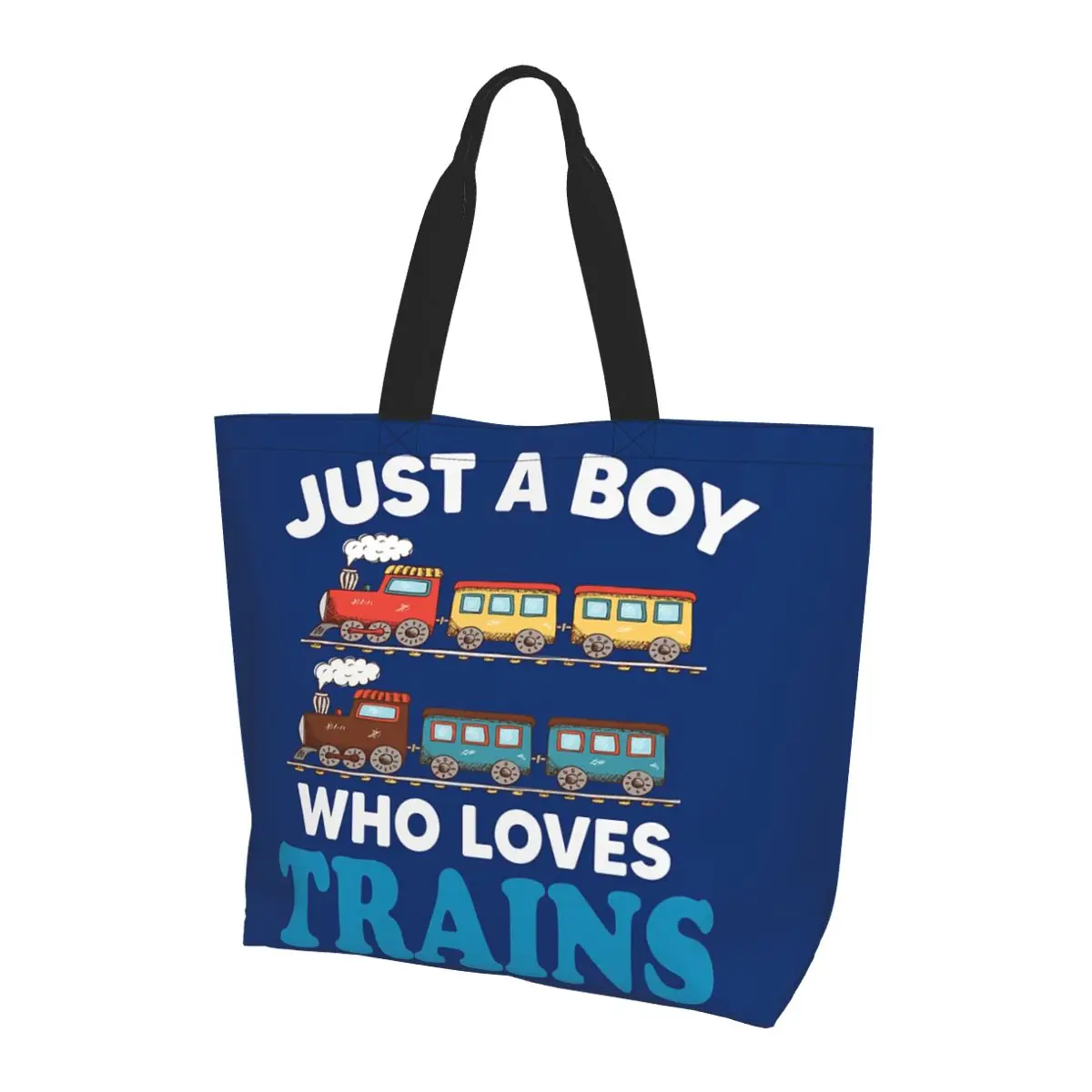 

Дети на день рождения, только мальчик, который любит поезда, забавный дизайн, детская сумка-тоут для покупок, парусиновые сумки на плечо, сумка для покупок, продуктовая сумка