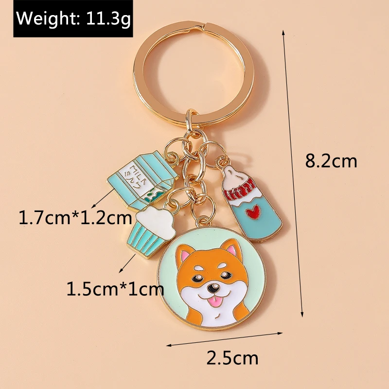 Cartoon Tier Hund Schlüssel bund Emaille Liebe Herz Charms Schlüssel ringe für Auto Schlüssel Souvenir Geschenke für Frauen Männer Handtasche Schlüssel anhänger – Detail 13
