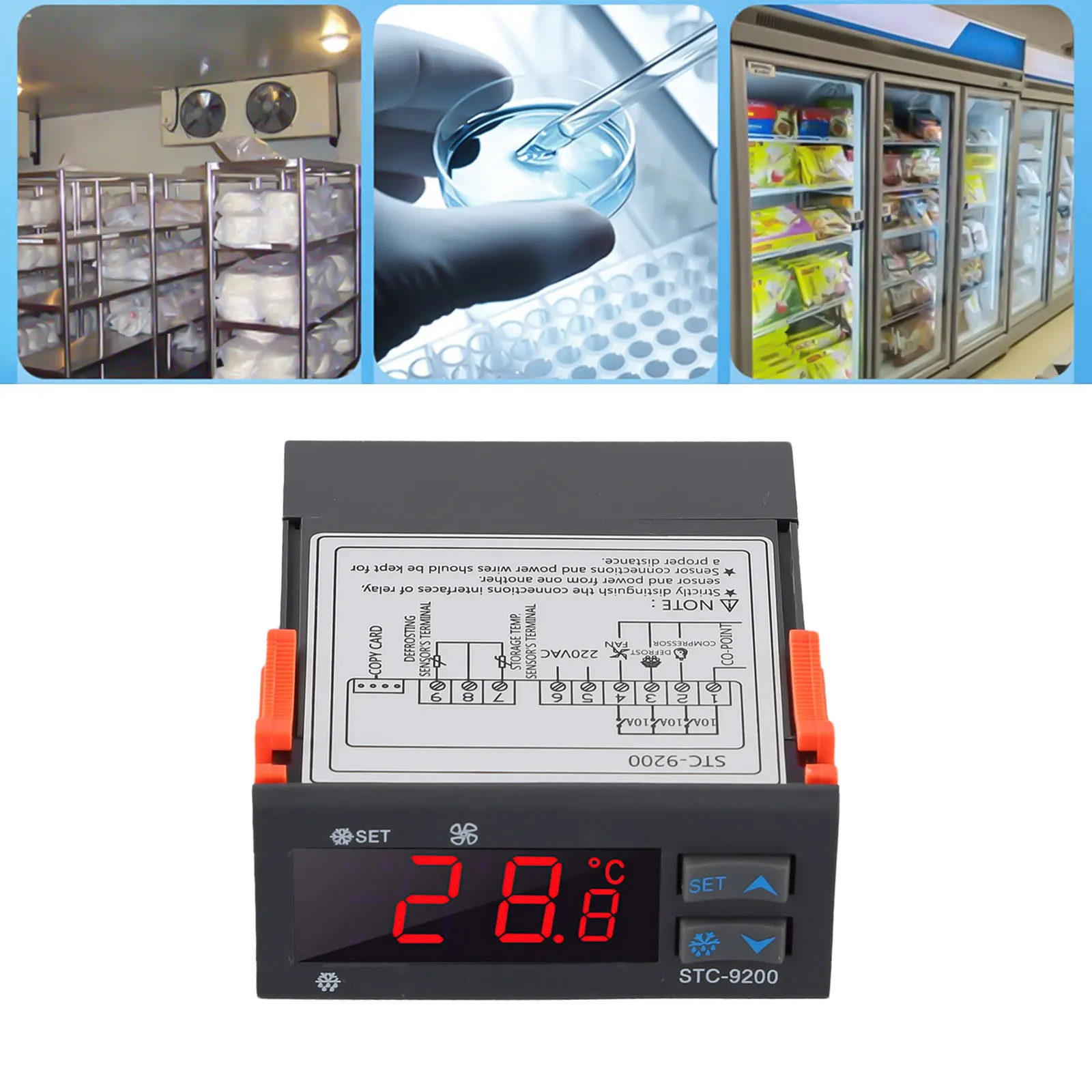 

1Pcs STC-9200 Refrigeration Defrost Fan Controller Freezer Electronic Thermostat 220V Temperature Control Tools Parts