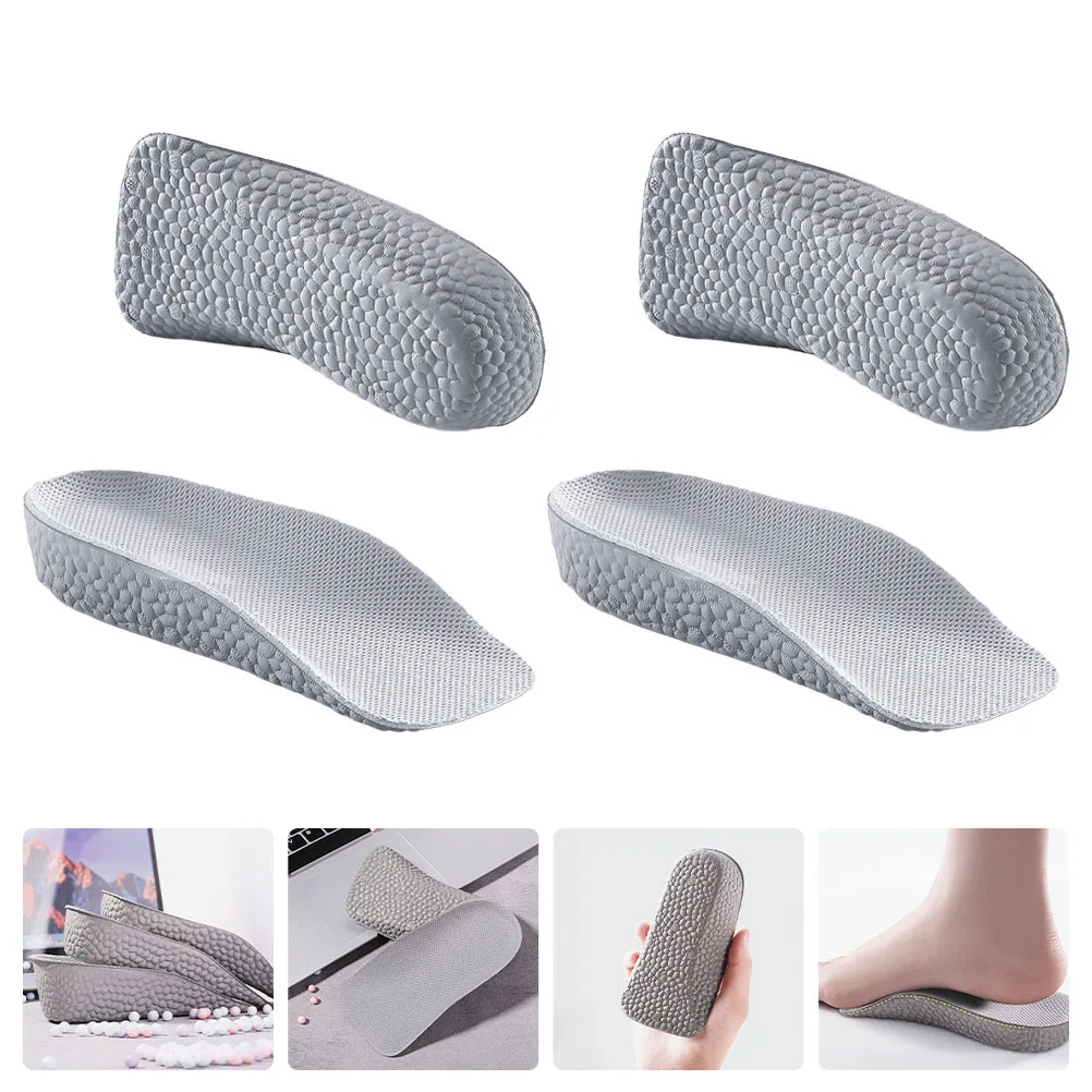 

2Pairs Inner Heightening Shoe Pads Shockproof Breathable Insoles Thickened Heel Design Shoe Lift Cushions Comfortable for Daily