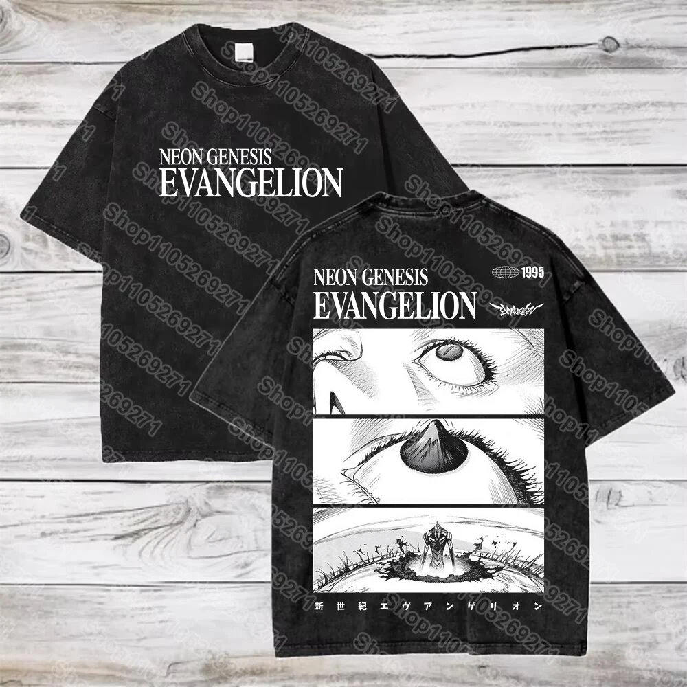 

2026 Summer New Arrival: Evangelion Pattern Street Style Print Short-Sleeve T-Shirt, Y2K Style, Suitable for Both Men and Women