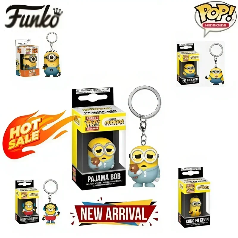 Llaveros de Bolsillo Funko Pop de Minions de Despicable Me, Agnes, Carl, Bob, Figuras Coleccionables de Vinilo, Anillos para Llaves, Perfectos para Niños, Juguetes y Regalos