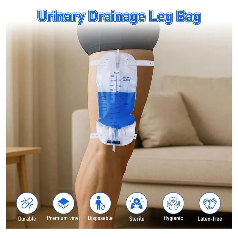 A73U 10Pack 1000Ml Sterile Leg Urinary Drainage Bags For Men And Women