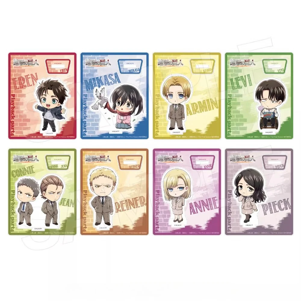 Anime Jean Kirstein Levi Ackerman Mikasa Eren Yeager Armin Arlert soporte acrílico muñeca juego figura modelo Cosplay juguete para regalo
