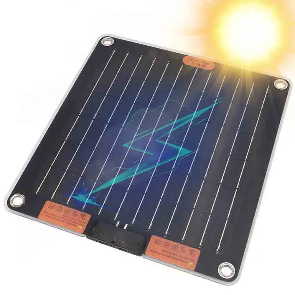 

10W 5V 2A Solar Panel Waterproof Portable Solar Battery Charger with 2 USB C Ports Solar Charger for Camping Hiking Backpacking