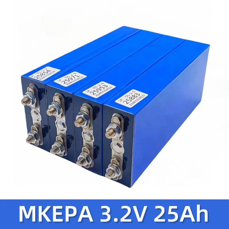 3.2V 25Ah Battery Cell Lithium Iron Phosphate Deep Cycles for DIY lpega 12V 24V 36V 48V Solar Energy Outdoors Power, EV Boats