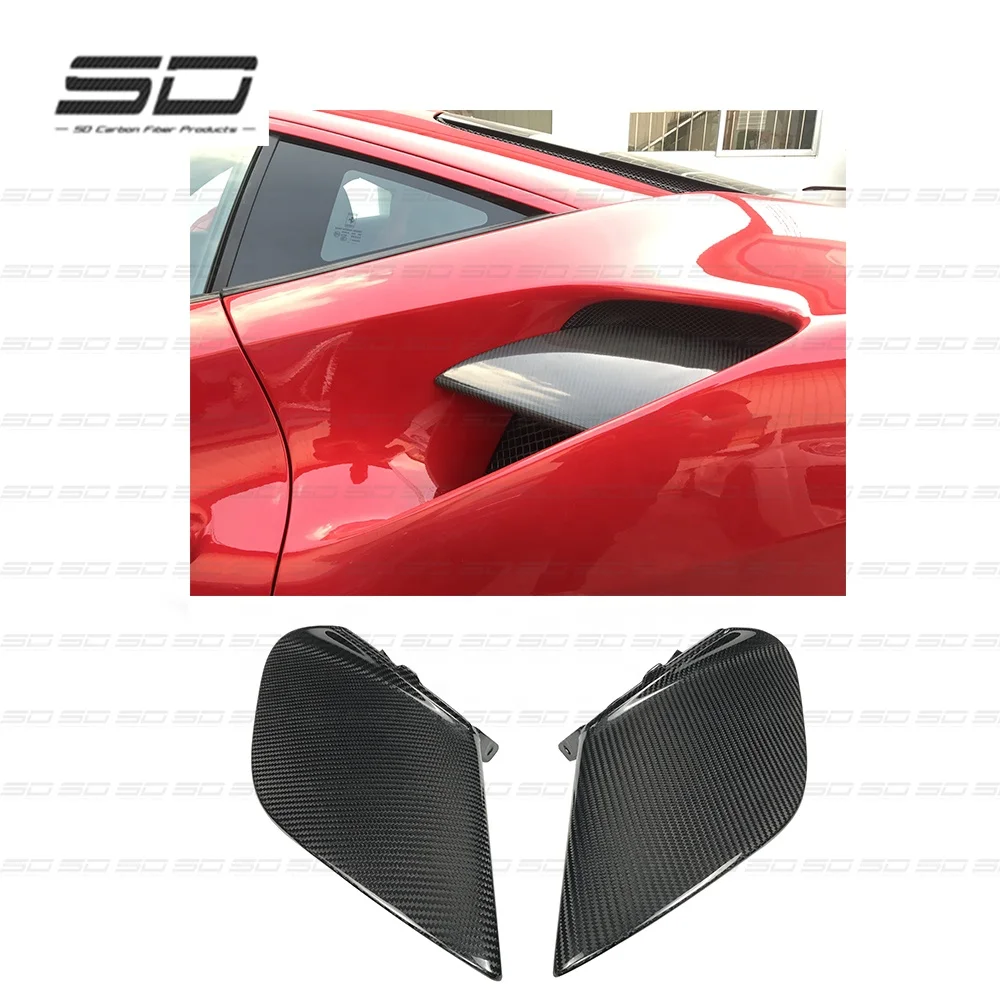 Dry Carbon Fiber Bodykit Accessories Air Vent Carbon Fiber For 488GTB N Style Matte / Glossy Carbon Side Vent