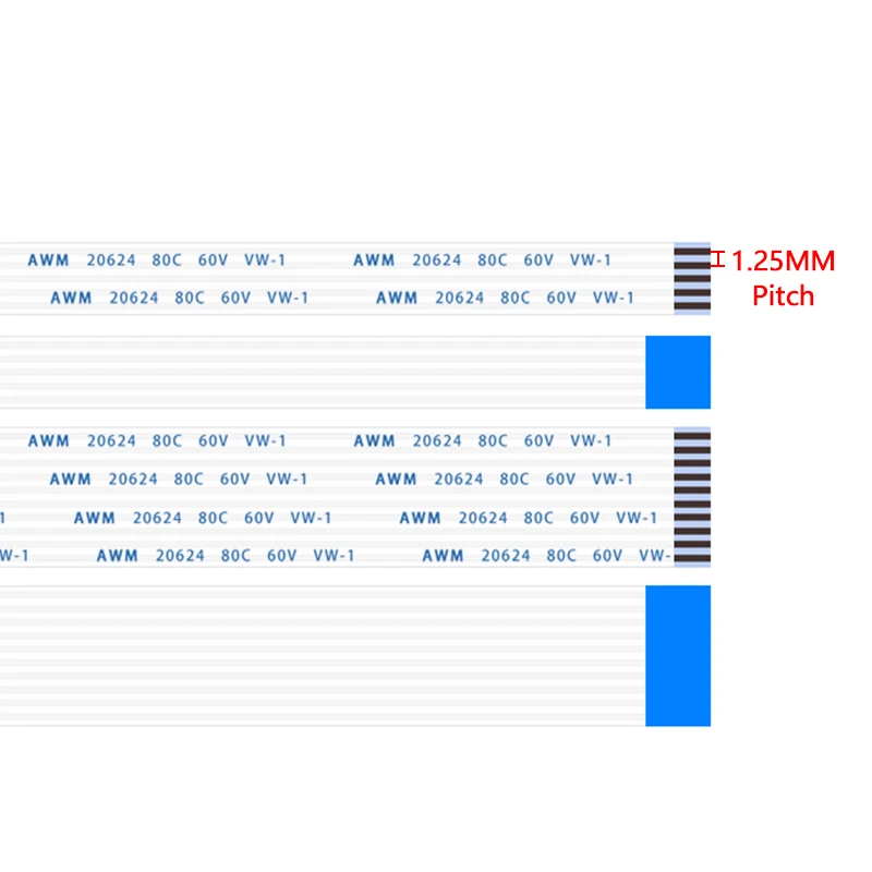 1.25mm 피치 FPC FFC 리본 유연한 플랫 케이블 4/5/6/8/10/11/12/13/14/15/16/17/18/19/20/21/22/23P/24/25/26/28/30P 100 /200/300MM