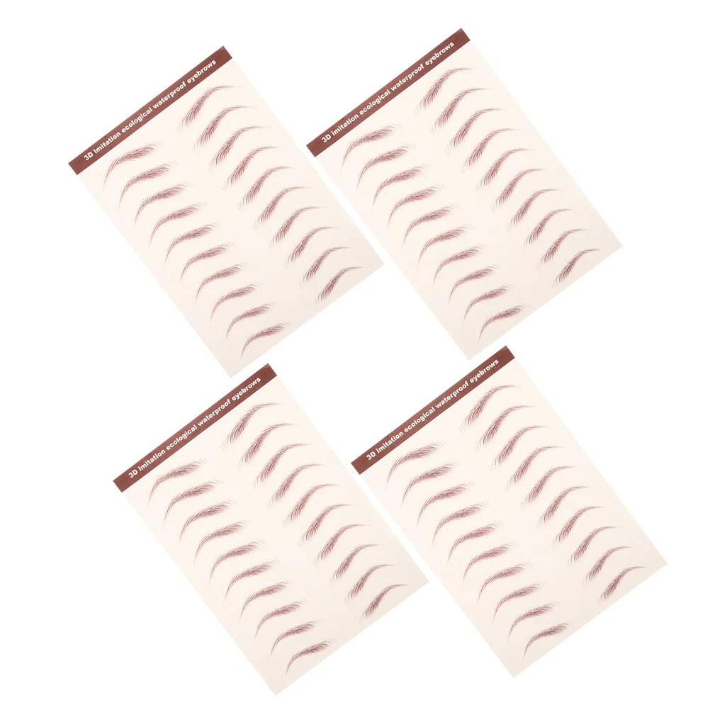4 أوراق مقاومة للماء ثلاثية الأبعاد على شكل شعر ملصقات حواجب طبيعية مؤقتة لنقل الحواجب مقاومة للعرق طويلة- #1