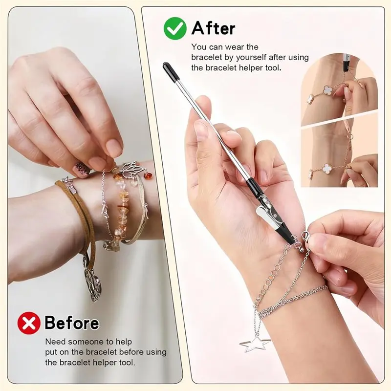 【EFFICIENT 】10PCS Necklace Extender With Clasps And Closures, 3PCS Bracelet Helper Tool, Clasps Chain Extenders Gold For Jewelry