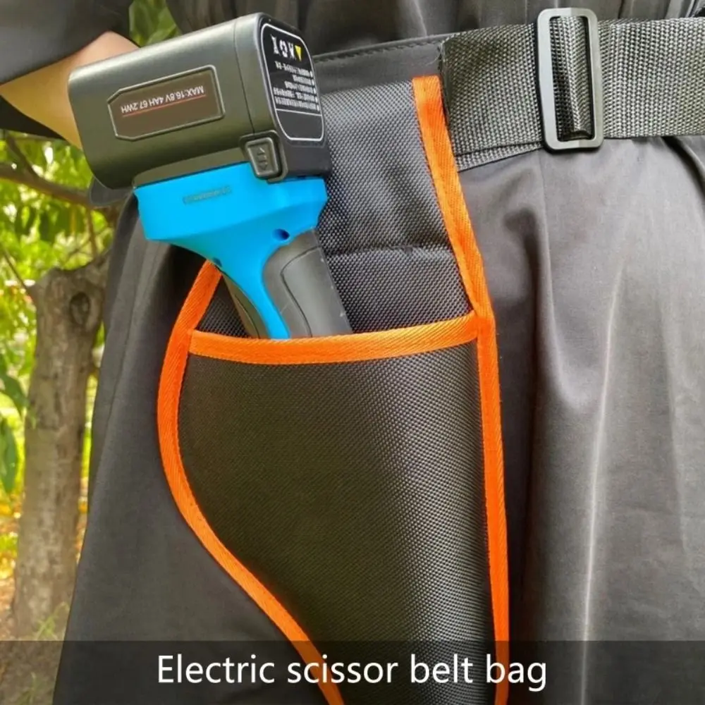 Scatola portaoggetti per batteria Borsa per cesoie da potatura elettrica Kit di attrezzi per cintura indossabile Borsa portaoggetti da giardino estetica nera e arancione