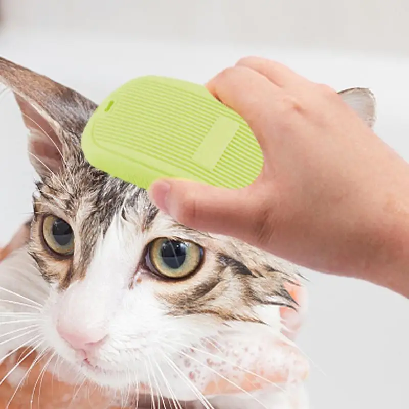 Dog Washing Brush Cat Grooming Brush Dog Shedding Brush Pet Shampoo Bath Soothing Massage Rubber Bristles Curry Comb Pet