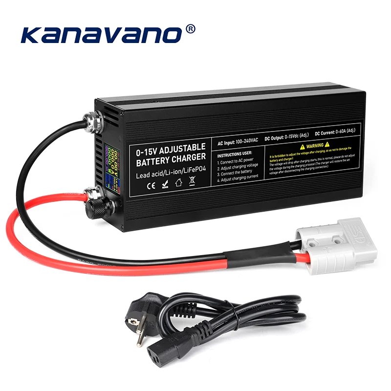 12V LiFePO4 baterie 60A 100A s antireverzním zapojením, nastavitelné napětí a proud, rychlá nabíječka s velkým displejem - náhled 4