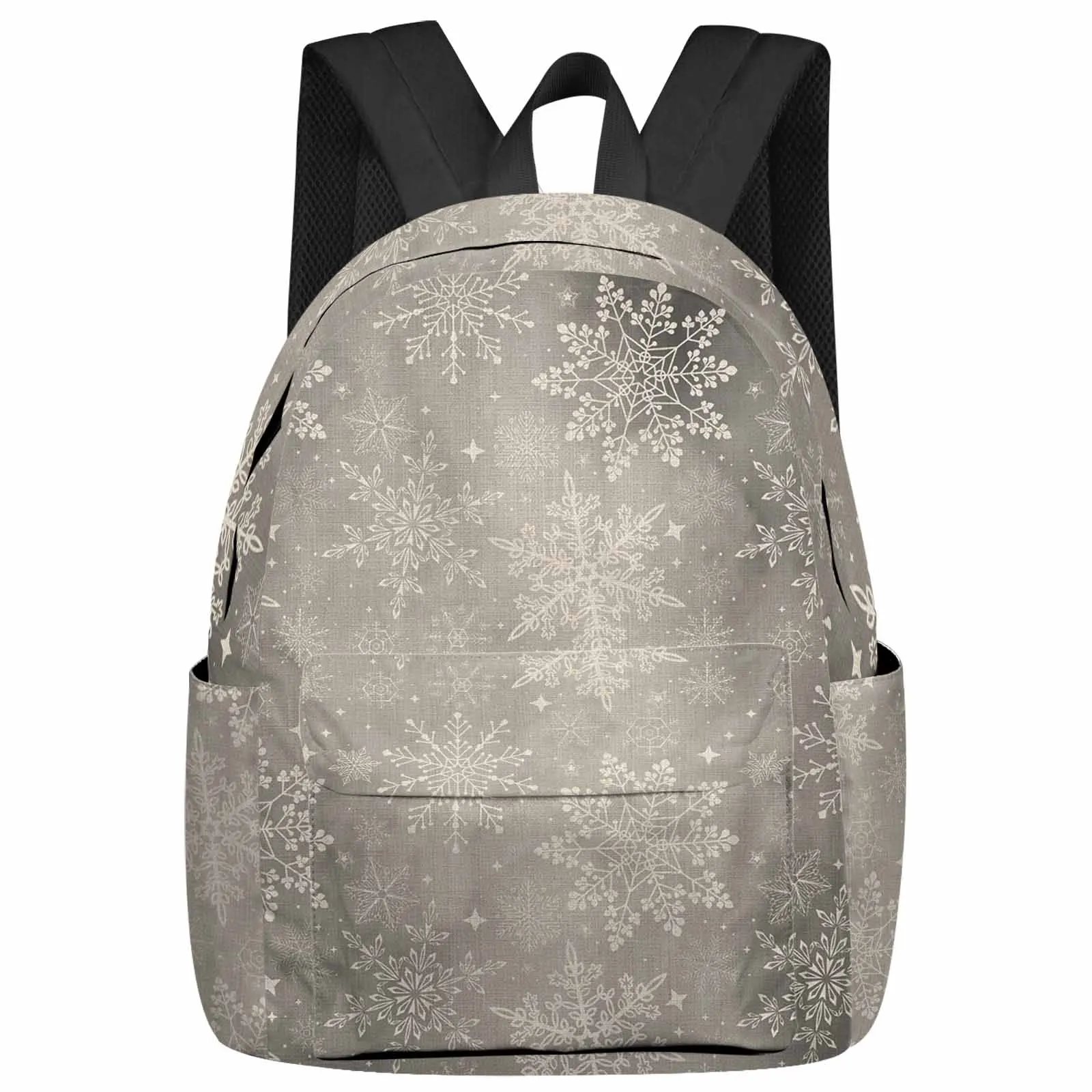 

Watercolor Snowflake Hand Drawn Backpacks Custom Student School Bags Laptop Backpack Men Women Female Travel Mochila