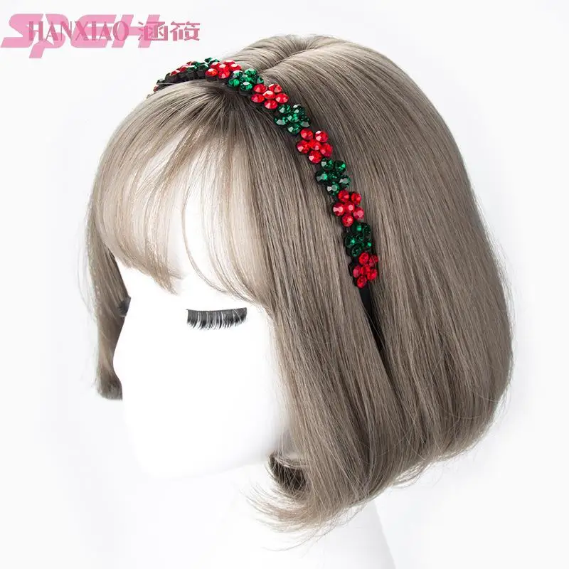 Hair binding hair hoop super fairy wave point red hair hoop crystal Czech diamond simple Rhinestone versatile anti slip