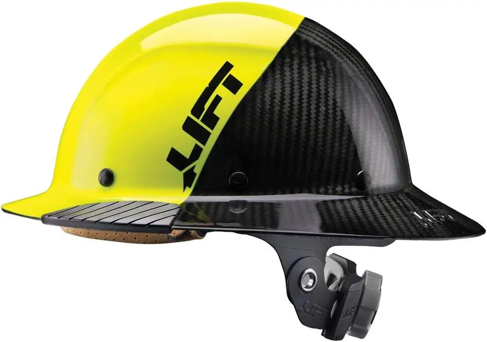 

Каска из углеродного волокна с полными полями, защитный шлем желтого цвета для строительных работ