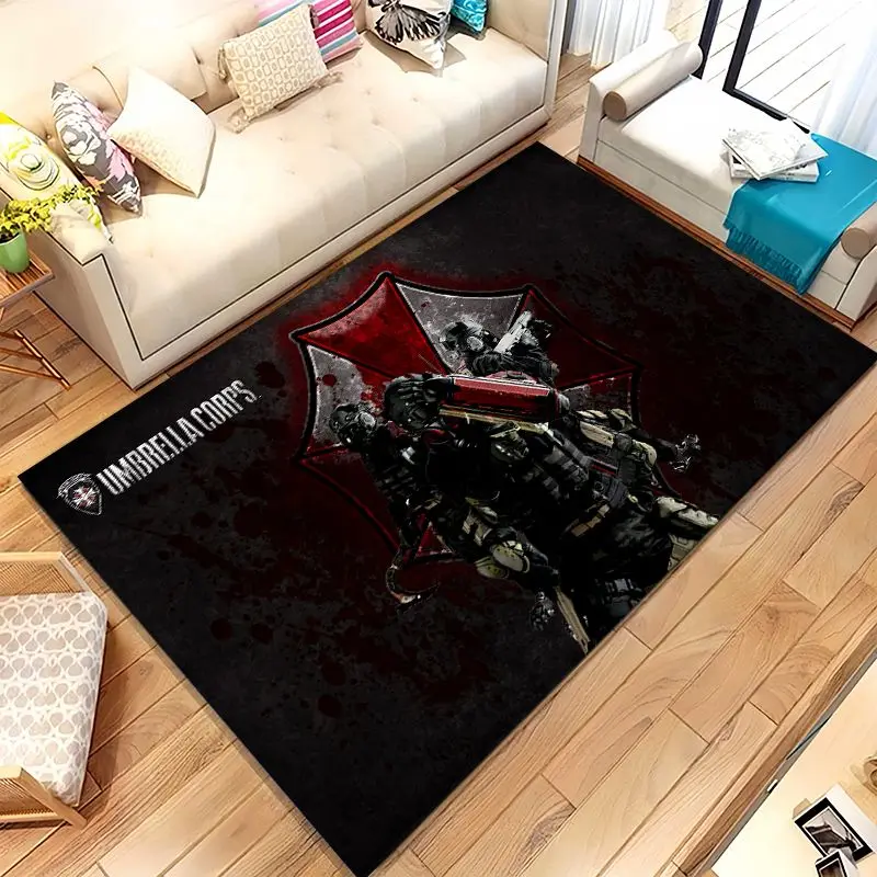 Vintage Game R-Resident Evil Leon Soft Non-Slip Area Rug for Living Room,Bedroom Playroom Carpet Mat for Sofa,Home Decor Gift