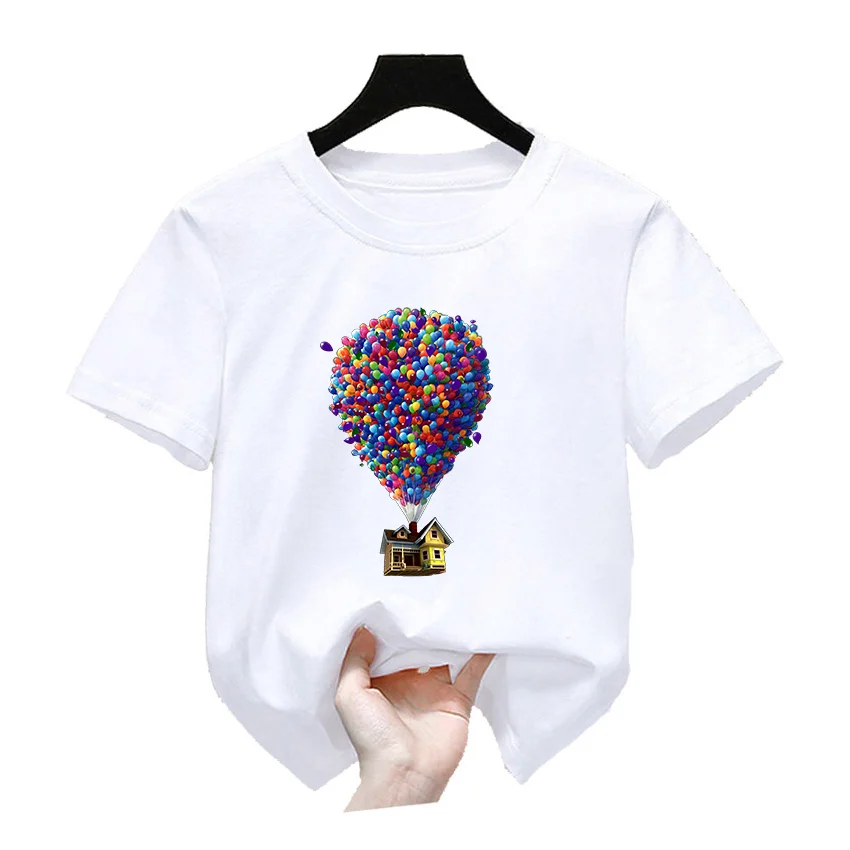 Disney Anime Movie Up Boys Girls Teenager Outfits Tee Shirt  Kids Clothes T Shirts Children Cartoons Casual Tops