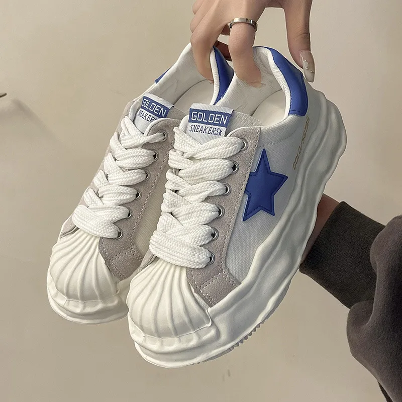 2024 White Sneakers For Women Casual Sports Vulcanize Shoes Ins Style Shell Toe Mixed-color Stars Fashion Students Daily-wear