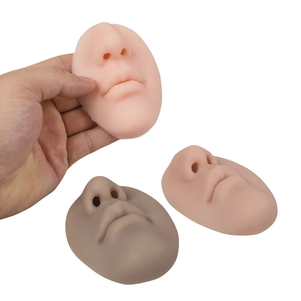

3D facial spoof hand sanitizer installed with snot, soft silicone simulated leather can be used for tattoo training