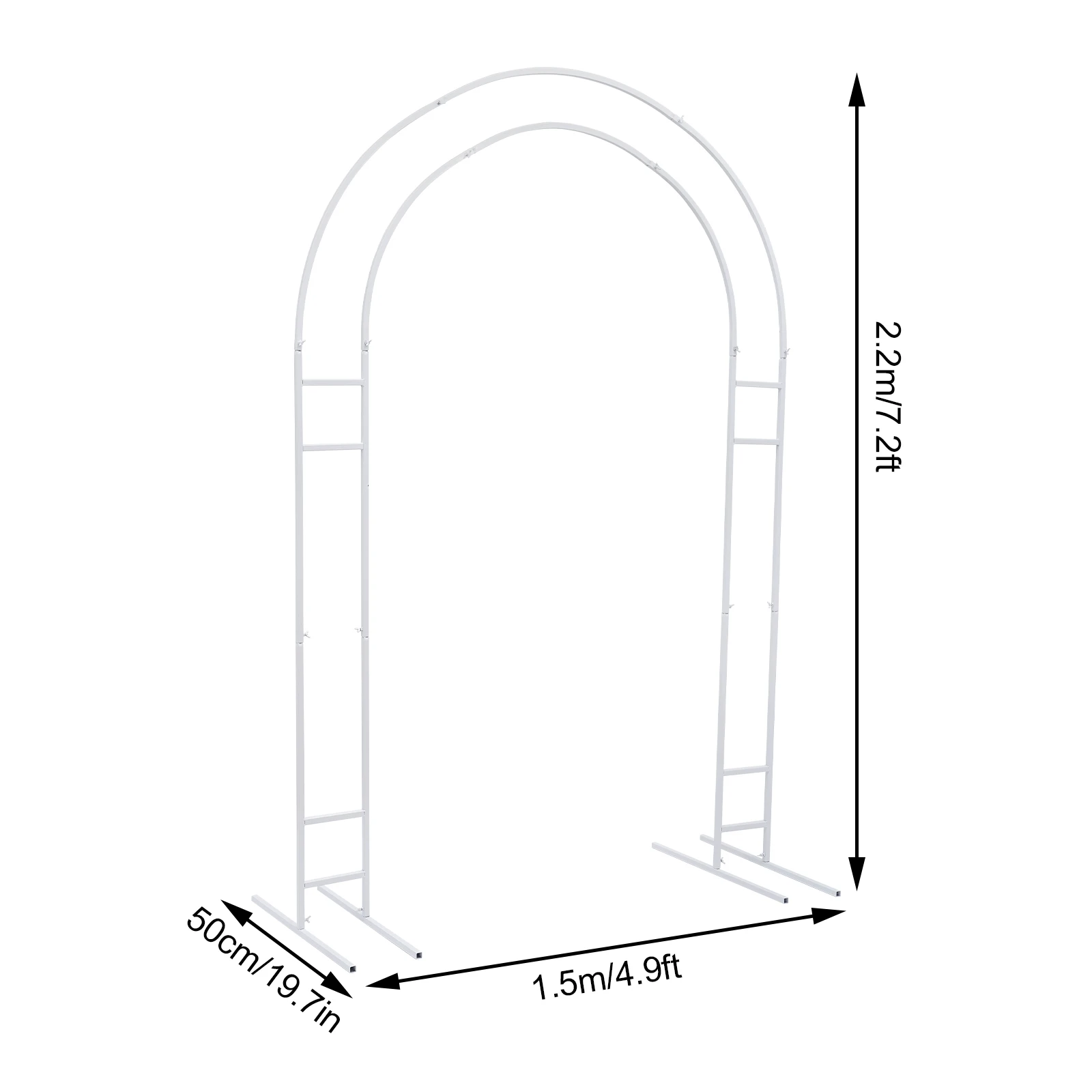 7.2ft Metal Wedding Arch Balloon Arch Backdrop Arch Stand for Wedding Birthday Garden Yard Indoor Outdoor Party Decoration