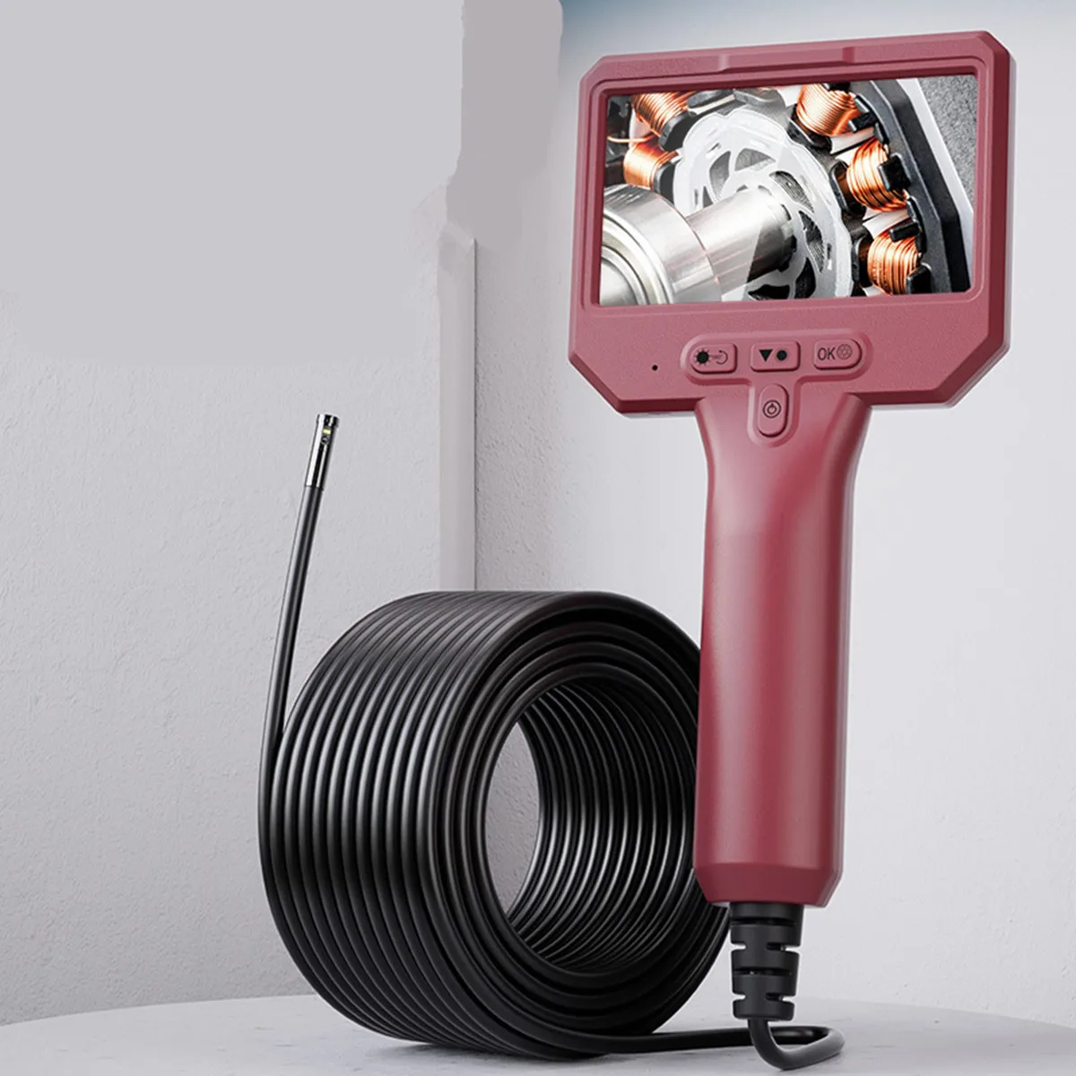 2MP 1080P Dual  Industrial Endoscope 4.3 Inch IPS Screen CMOS Borescope Inspection Otoscope Camera Digital Microscope