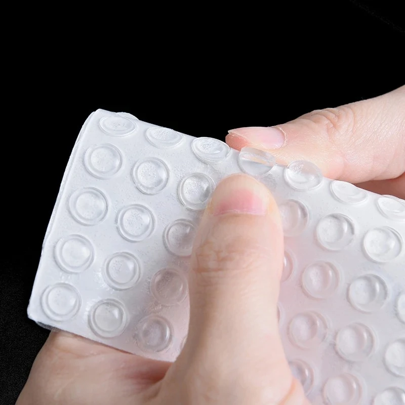 Topes de puerta de silicona de grano 50-80, almohadilla de goma transparente para gabinete de cocina, amortiguador autoadhesivo, herrajes para muebles