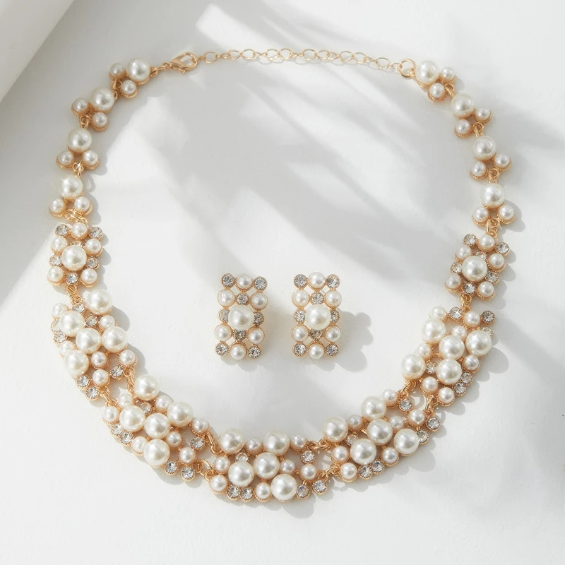 سلسلة عصرية وفاخرة مثل قلادة اللؤلؤ، إكسسوارات مجوهرات نسائية رائعة مرصعة بالزركونيا اللامعة #2