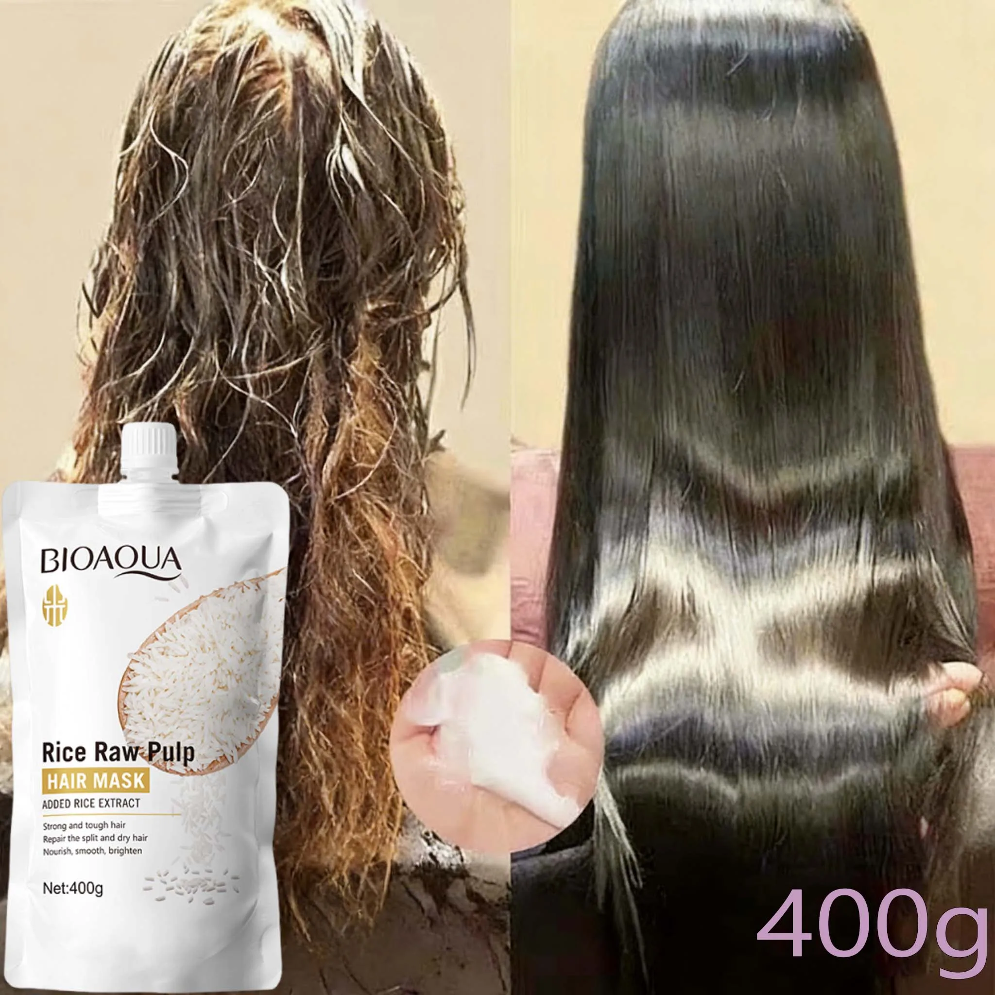 

10/30/50/100/400g Magical Keratin Hair Mask 5 Seconds Repair Damaged Frizzy Hair Soft Smooth Shiny Rice Moisturizing Hair Care