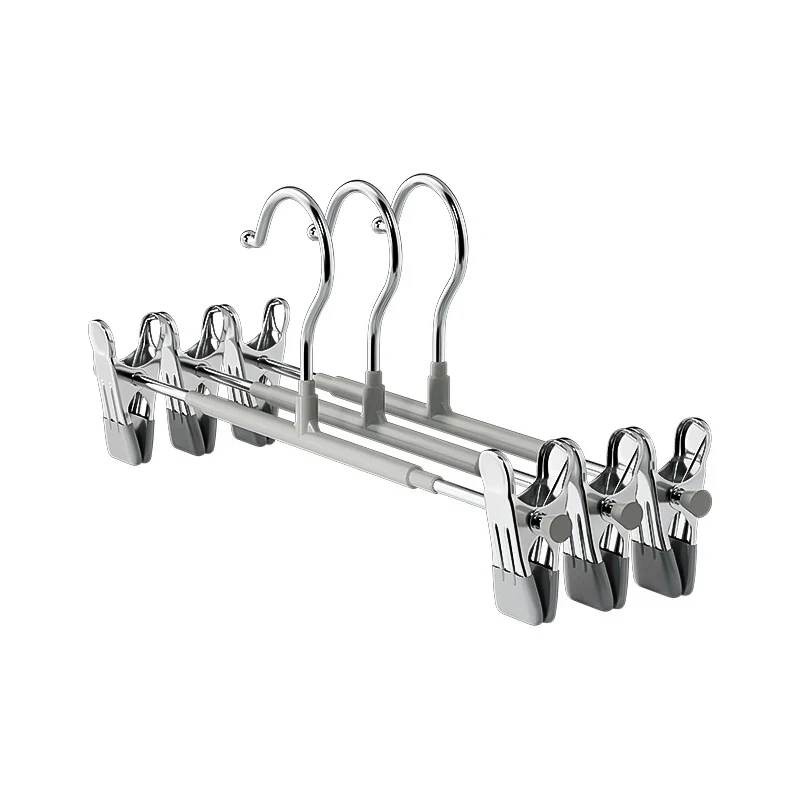 1PCS Windproof Metal Hanger For Clothes Home Pants Coat Non-slip Drying Hangers With Adjustable Clips Closets Storage Organizer