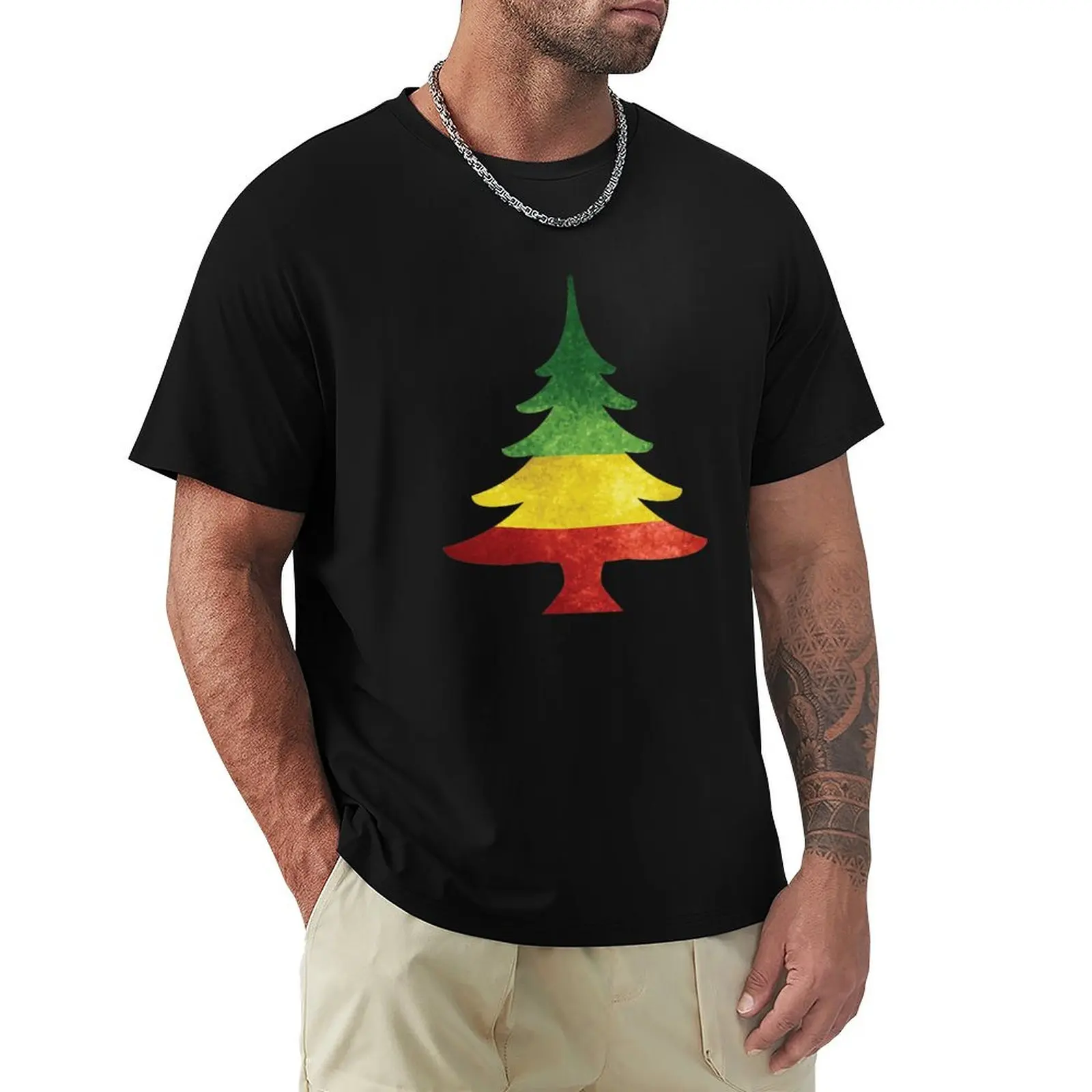 Reggae Christmas Tree Holiday Gifts T-Shirt Creative Graphic Tee Shirt