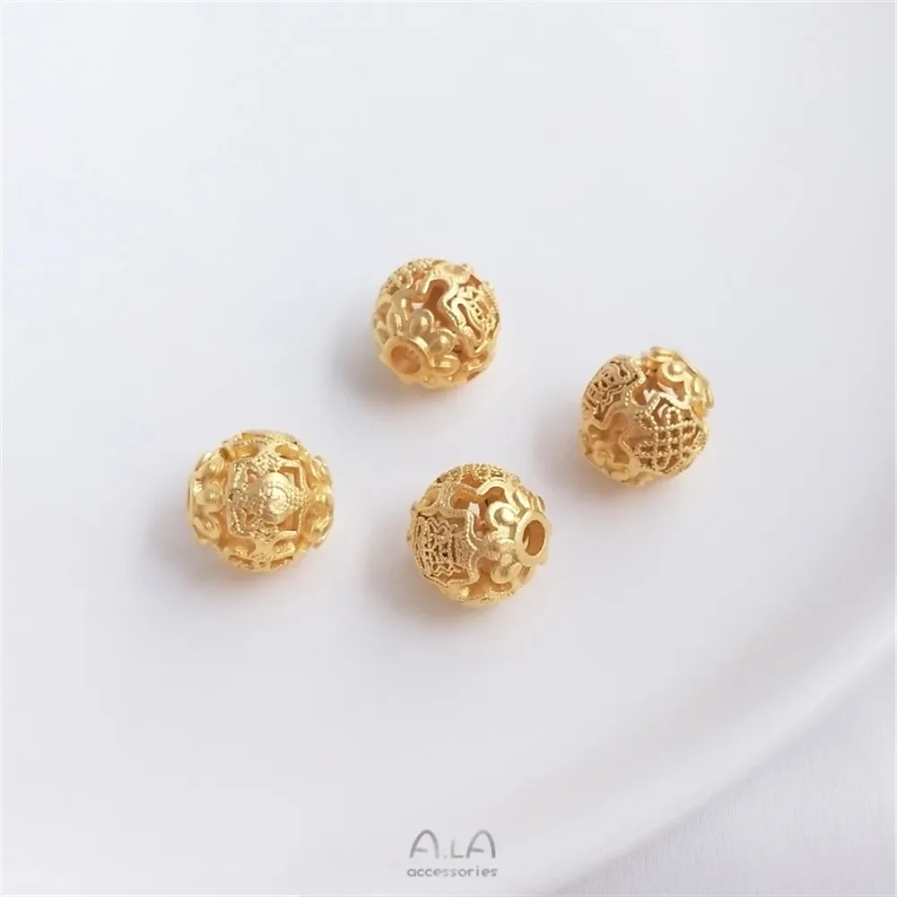 Матовый полый вырез и счастливое счастье, двойной персонаж Fu Guille, шарик из бисера, аксессуары для браслета «сделай сам»