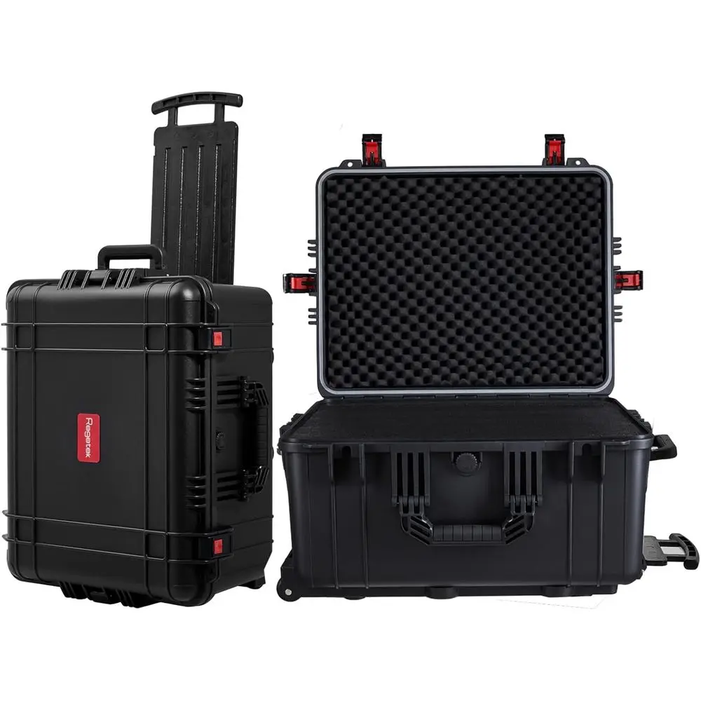 

Водонепроницаемый кейс на колесах Regetek, 24.3 x 20 x 13.5, дорожная сумка для оборудования с колесами для камер, видеокамер, дронов и инструментов