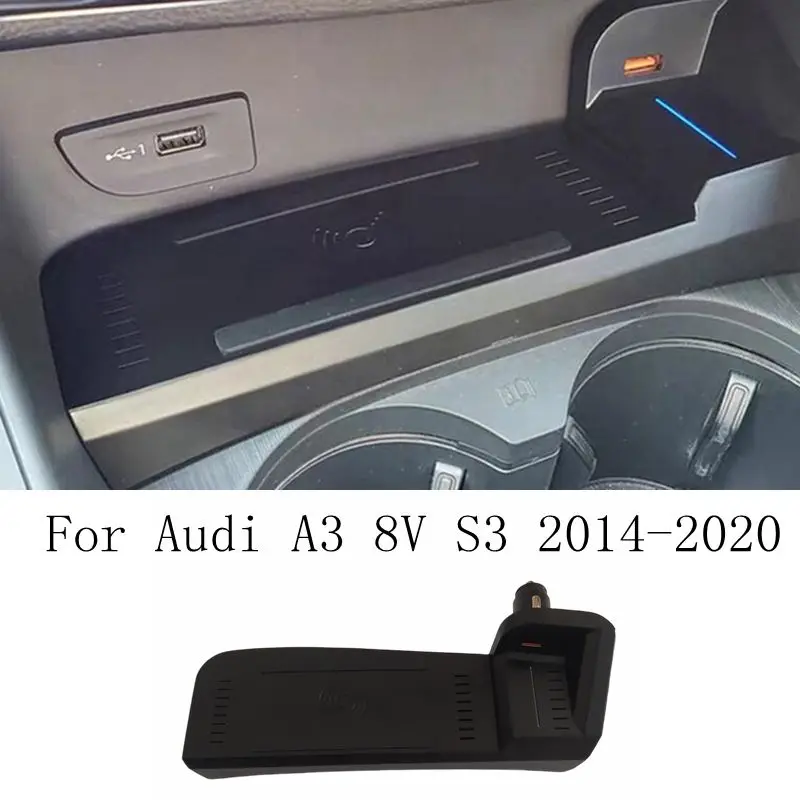 15W Car Wireless Phone Charging Charger For Audi A3 8V S3 2014-2020 mobile phone fast charging holder plate accessories