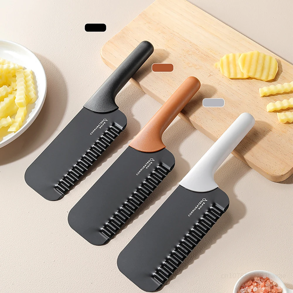 Stainless Steel Potato Cutter Chip French Fry Maker Wavy Knife Serrated Blade Chopper French Fry Maker Kitchen Vegetable Tools