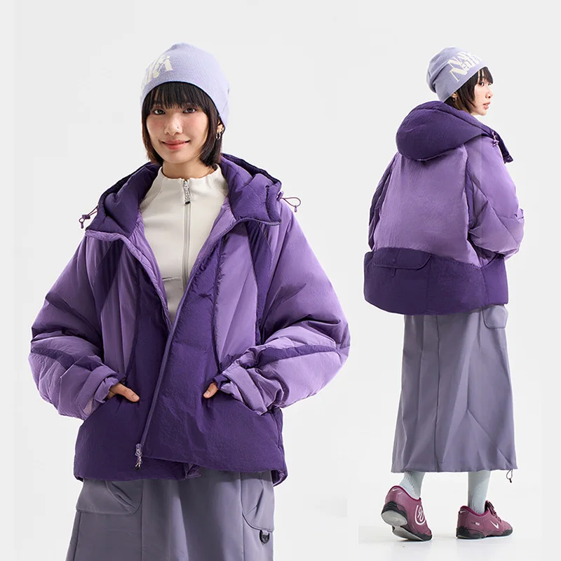 Winter Outdoor Waterproof Loose Down Jacket Men Women Fashion Casual Duck Down Warm Hooded Jacket Unisex Coat Couple Outerwear