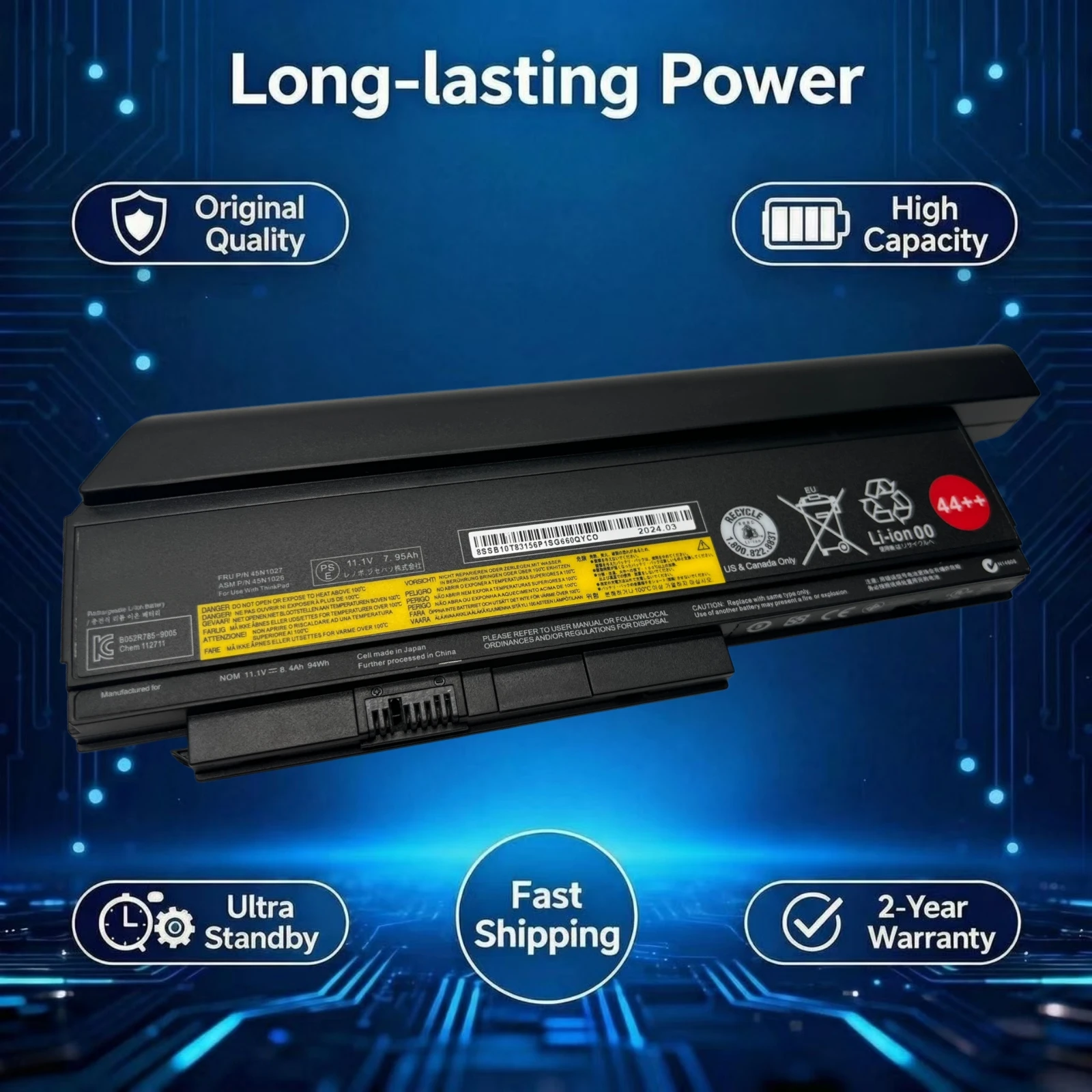 New Original 45N1024 45N1026 44++ 11.1V 94Wh Laptop Battery for Lenovo Thinkpad X230 X230I X230S 45N1029 45N1028 45N1022 45N1021