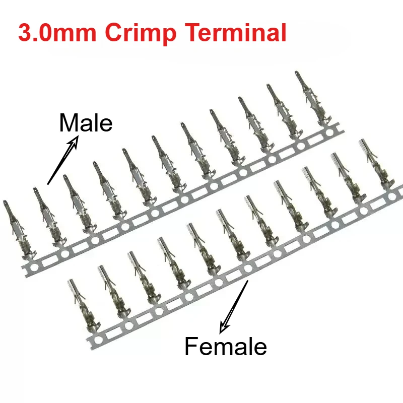 

100pcs MX 3.0 Crimp Terminal Female Male Micro-Fit 3.0mm Pitch Molex 43020 43025 Strip Metal Needle Crimp Cold-pressed Terminal